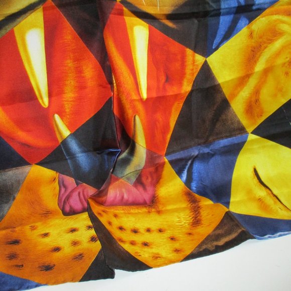 *Silk Blue Yellow Scarf Cubism Surrealism - Philadelphia Museum of Art - Picture 1 of 8